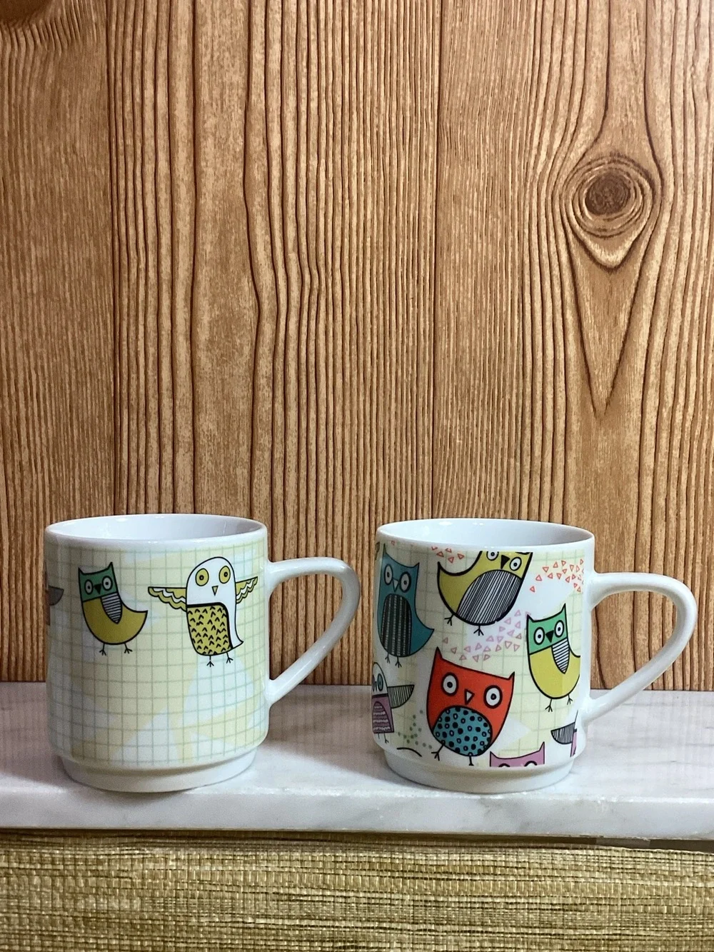Owls by Creative Tops Ltd Colorful Owl Ceramic Mug Set -